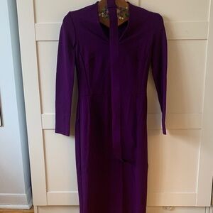 Chic Long Sleeve Purple Dress